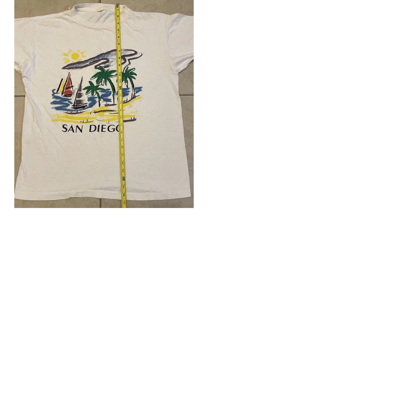 Vintage VINTAGE San Diego Faded Shirt S Abstract Art California Beach Surf Grunge OP 90s Shirt Mens White Abstract Art California Beach Surf Grunge OP 90s Size US S / EU 44-46 / 1 - 10 Thumbnail