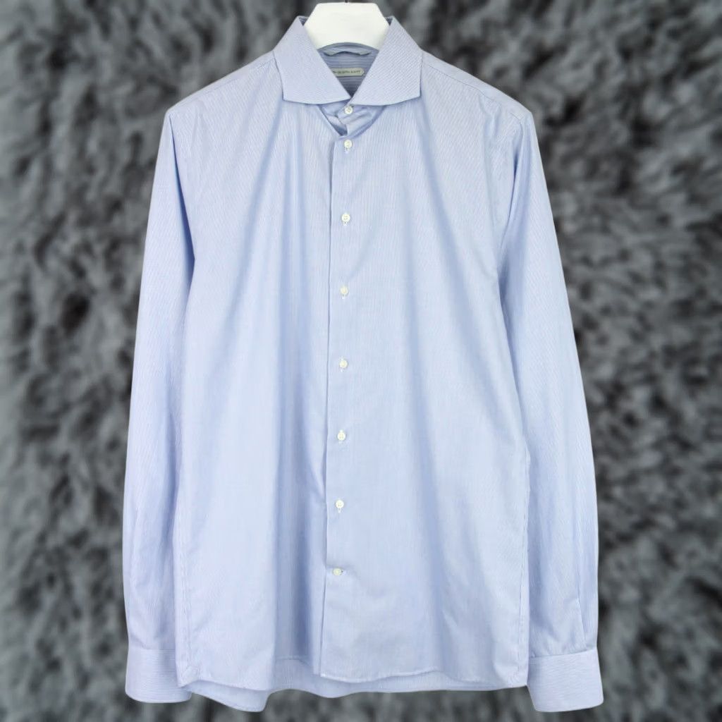 Suitsupply SUITSUPPLY Formal Shirt Men's Extra Slim Fit Blue 43-7 / 17L Long Sleeve Size 46R - 1 Thumbnail