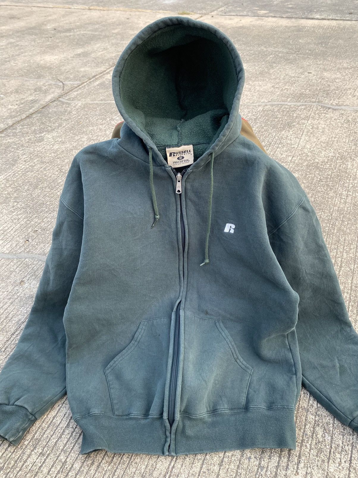 Russell Athletic Faded Russell Athletic Zip Hoodie Green Size US M / EU 48-50 / 2 - 7 Thumbnail