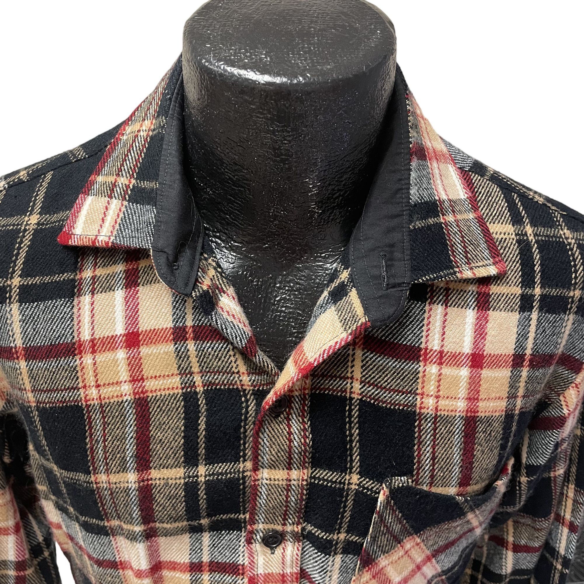 Other Vtg Bespoke Black SHADOW PLAID Hunting FLANNEL Shirt Size US M / EU 48-50 / 2 - 2 Thumbnail
