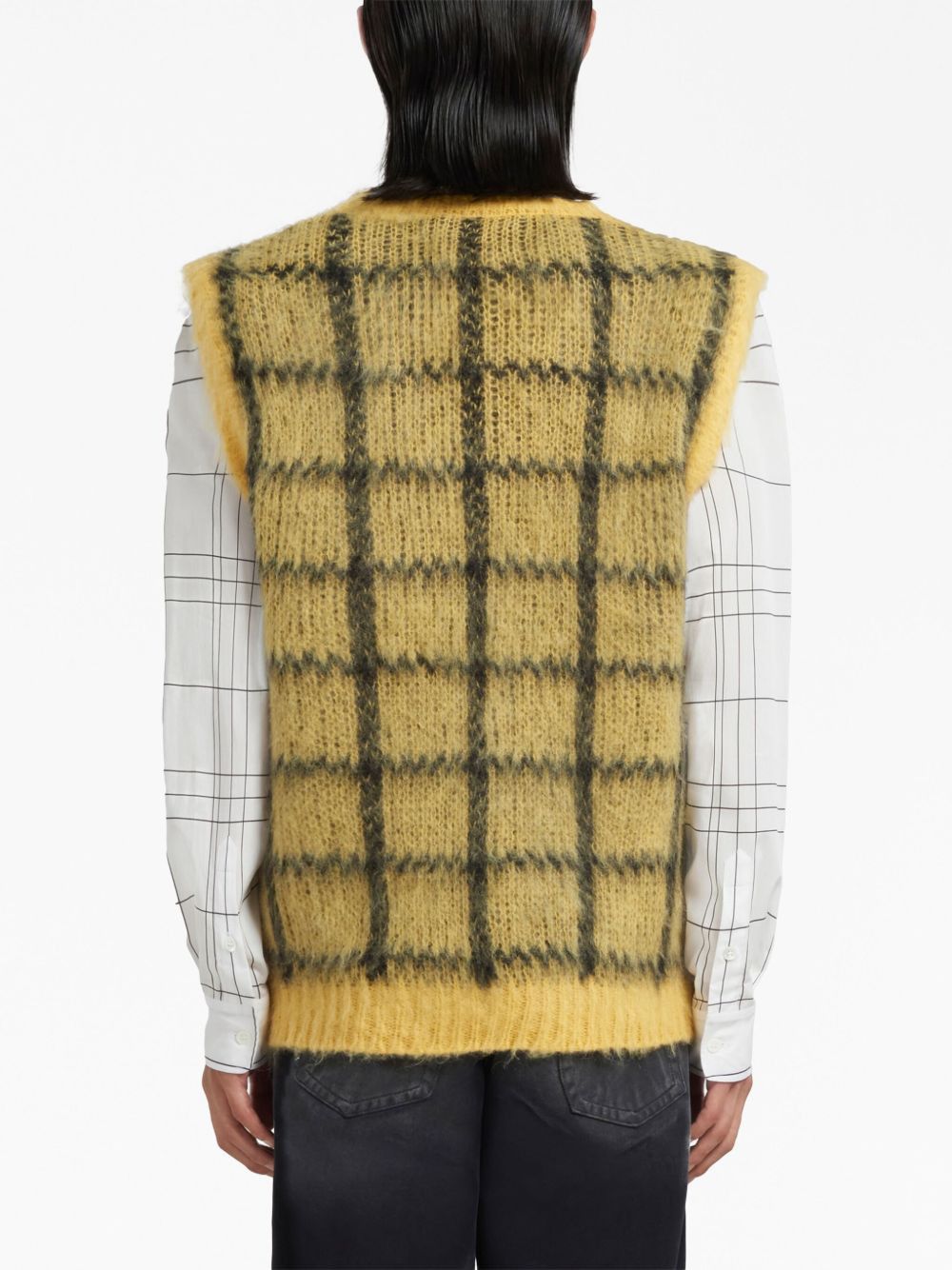 Marni o1w1db10125 Checked Sleeveless Vest in Yellow Size US L / EU 52-54 / 3 - 3 Thumbnail