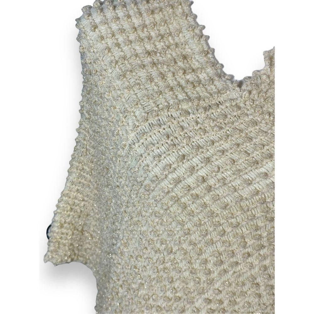 Designer Cream and Gold Metallic Super Soft Poncho New Size ONE SIZE - 5 Thumbnail