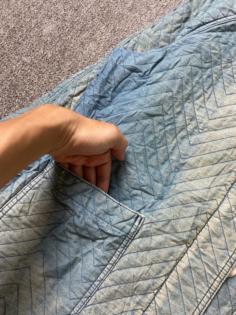 Japanese Brand DAMA Collection Acid Wash Quilted Denim Jacket (184) Size US S / EU 44-46 / 1 - 8 Thumbnail