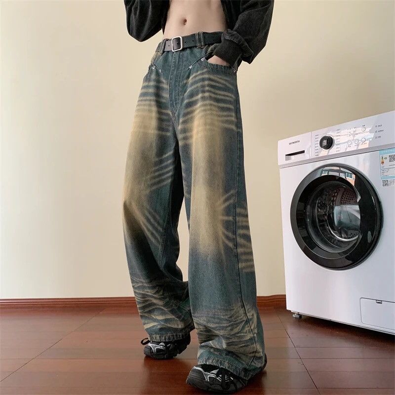 Japanese Brand × Jean Blue Tie-dye Wide-leg Baggy Jeans Size US 36 / EU 52 - 3 Thumbnail