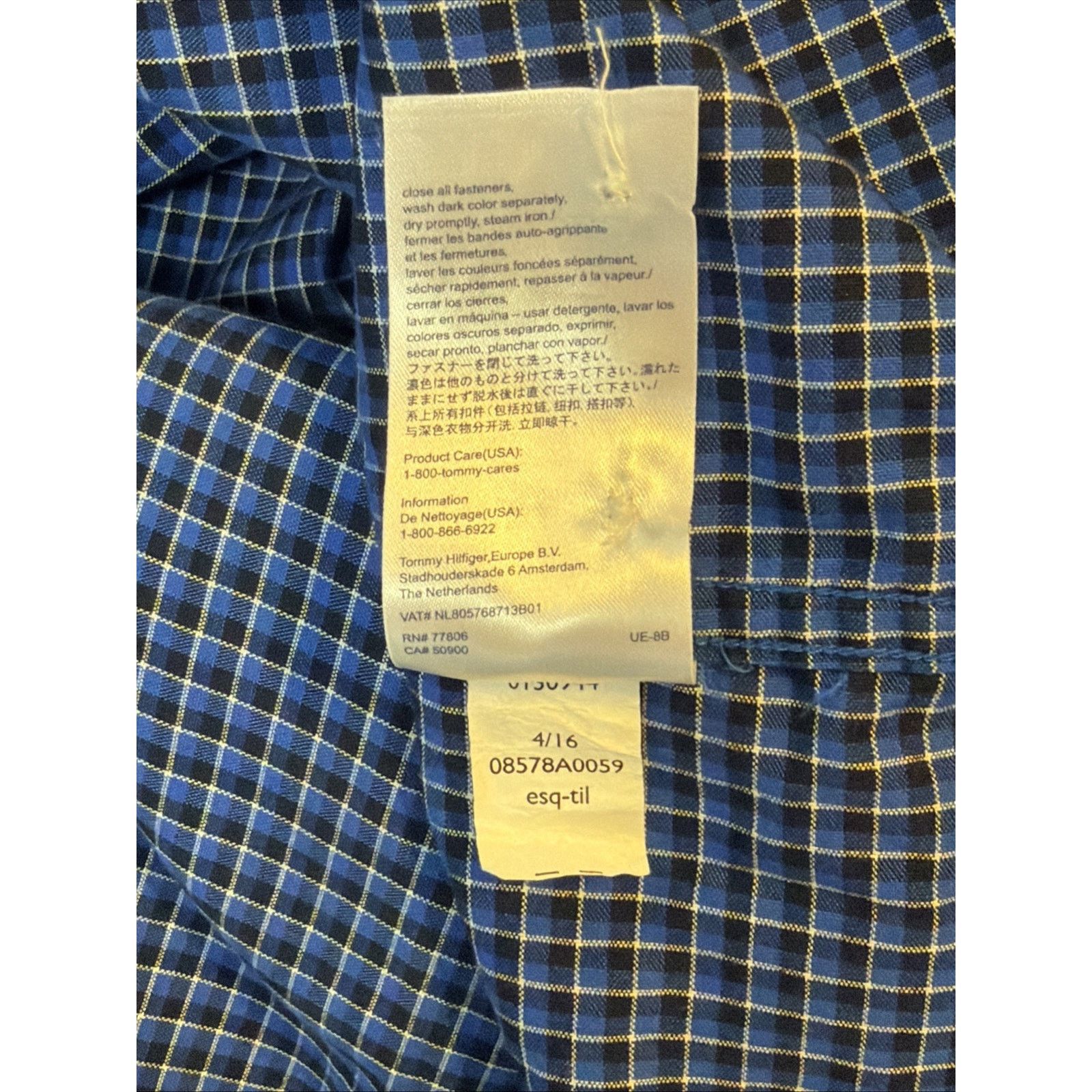 Tommy Hilfiger Tommy Hilfiger Classic Fit Micro Check XL Cotton Blue Size US XL / EU 56 / 4 - 15 Thumbnail