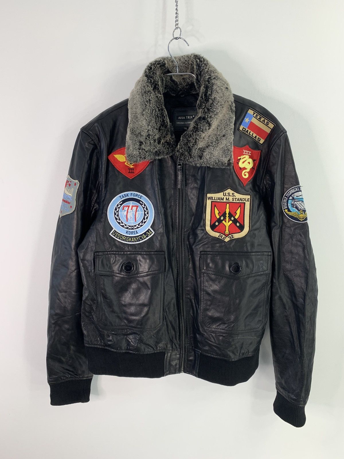 Leather × Vintage Aviatrix Top Gun Navy G-1 Leather Bomber Jacket XXL Size Size US XXL / EU 58 / 5 - 2 Thumbnail