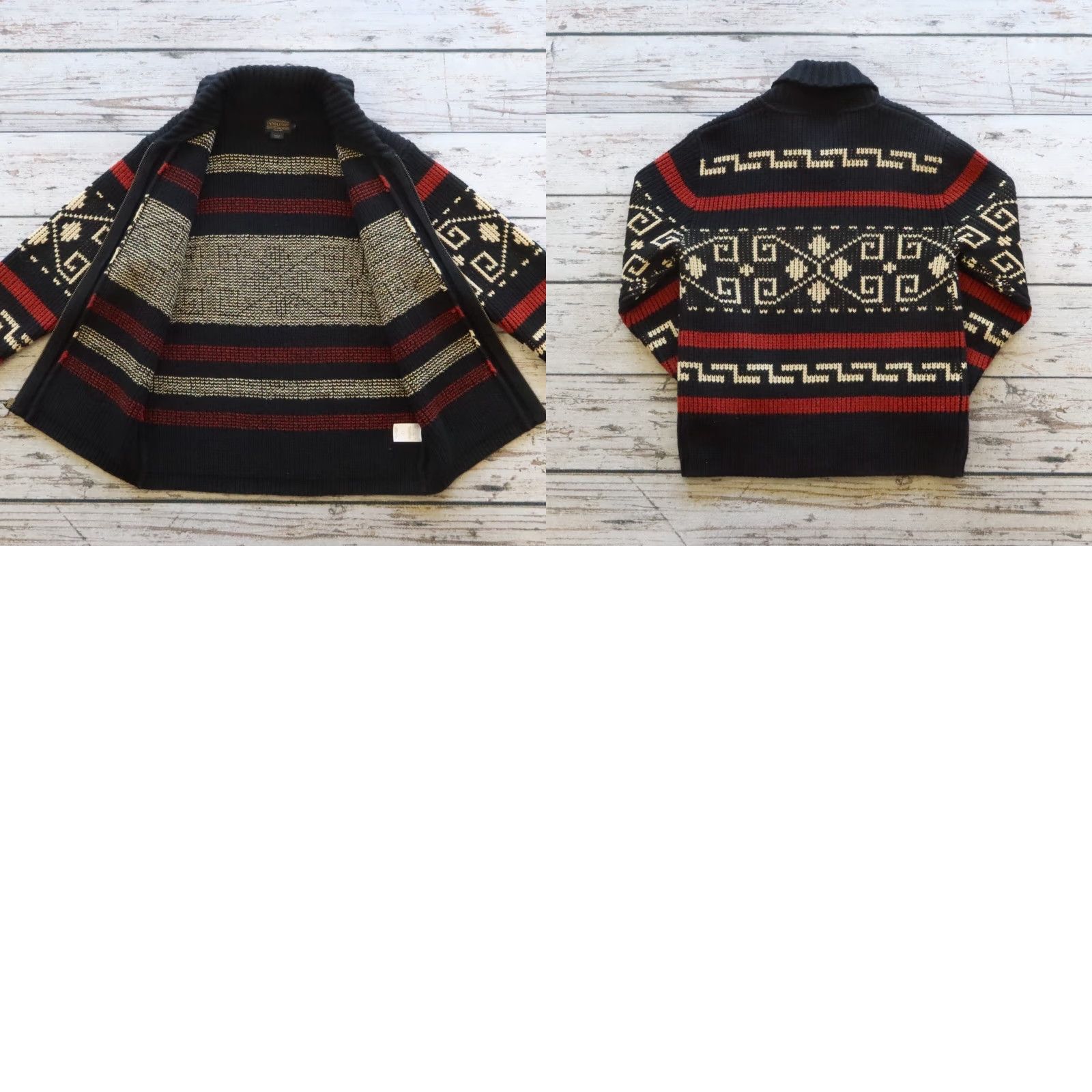 Pendleton Vintage Pendleton Wool Zip Up Sweater M Men Black Size M Wool Zip Up Pendleton Mens Sweater 1960s Size US M / EU 48-50 / 2 - 9 Thumbnail