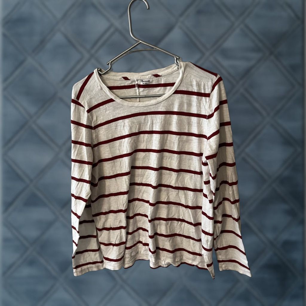 Madewell Madewell Shirt Womens XL Long Sleeve Striped Scoop Neck T-Shirt Multicolor Casual Size XL / US 12-14 / IT 48-50 - 1 Thumbnail