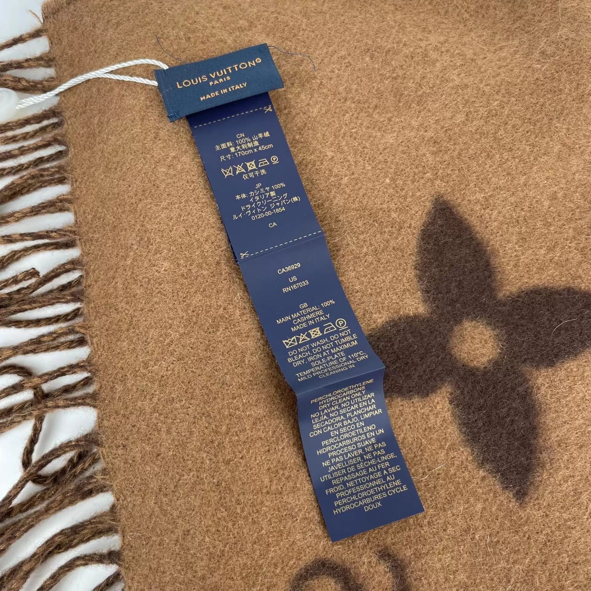 Louis Vuitton LV Cashmere Scarf 170x45cm Colorblock 260402VZZWS18 Size ONE SIZE - 4 Thumbnail