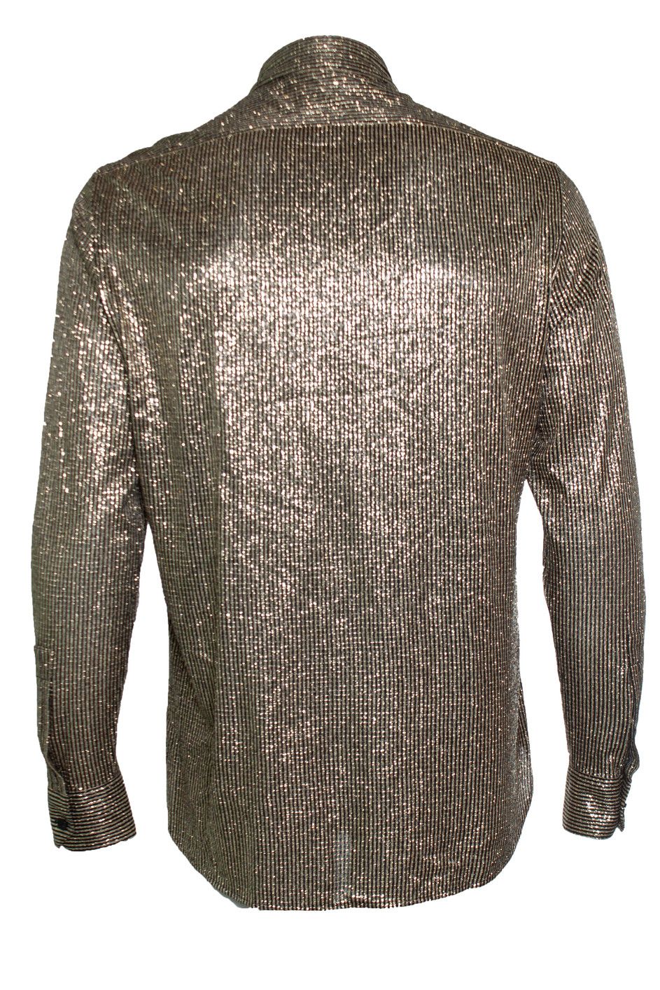 Saint Laurent Paris Saint Laurent, Black and gold striped lurex shirt Size US S / EU 44-46 / 1 - 3 Thumbnail