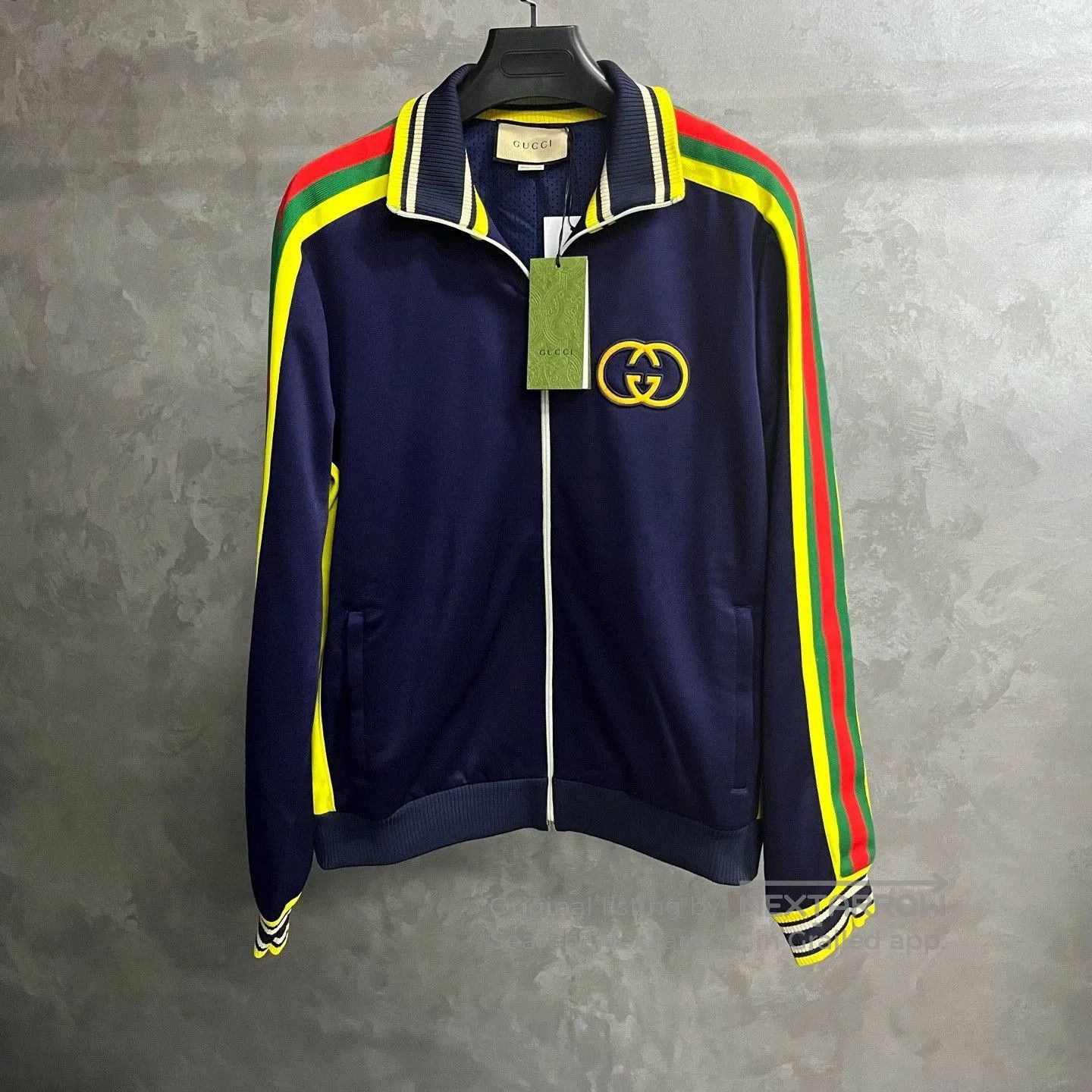 Gucci gucci blue color block zip-up jacket. Size US XL / EU 56 / 4 - 1 Thumbnail