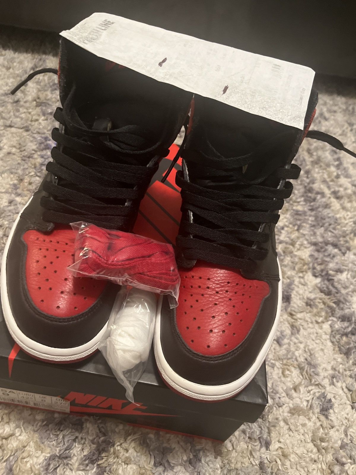 image of Jordan Nike Jordan 1 High Bred, Banned ‘2016’ Shoes, Men's (Size 9)