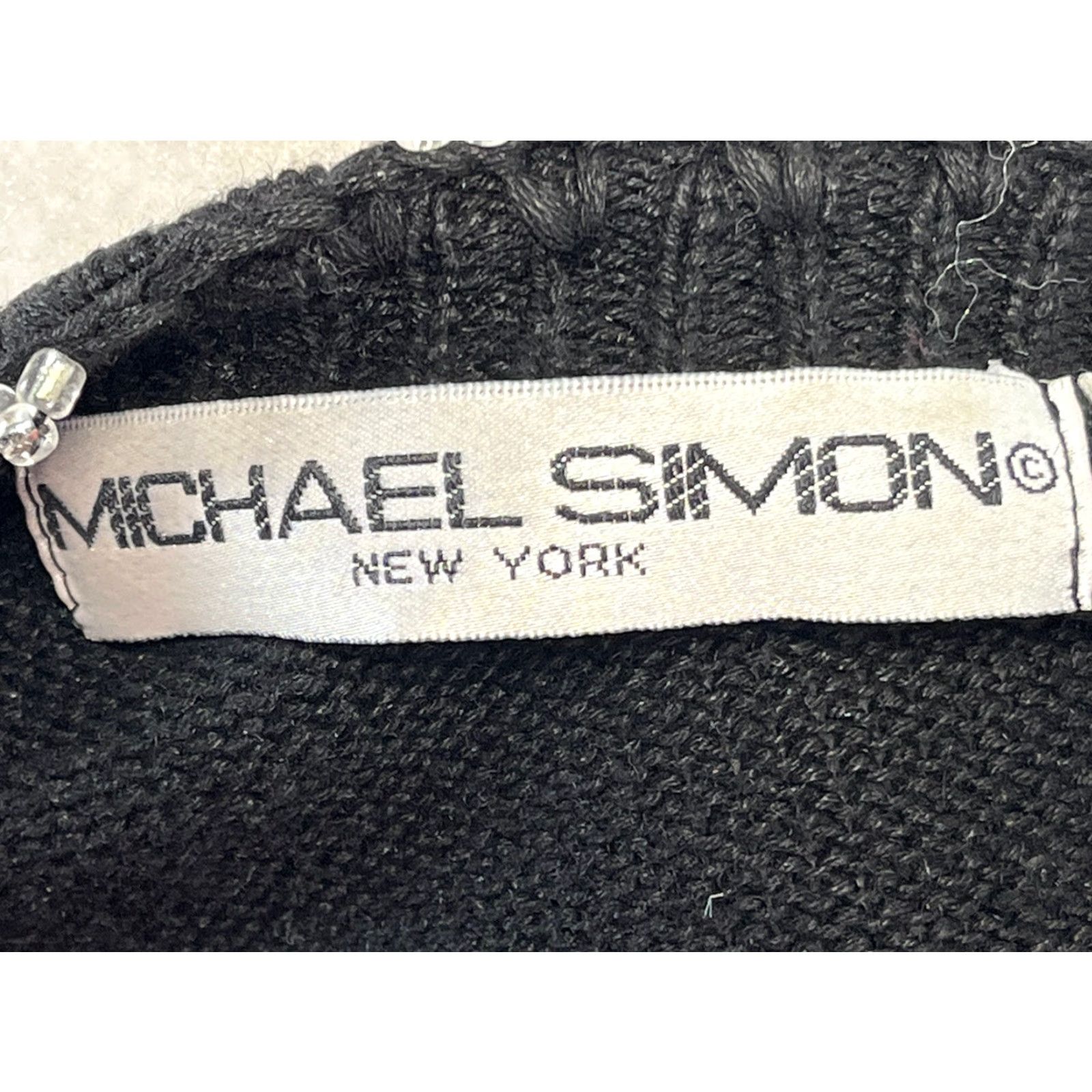 Simons VINTAGE Michael Simon Christmas Reindeer Cardigan Sweater Sz 1 Womens Black Knit Beaded Size XS / US 0-2 / IT 36-38 - 7 Thumbnail