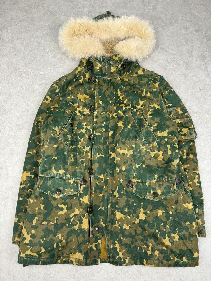 A.P.C. A.P.C. Military Camo Green Fox Fur Hooded Jacket Size US L / EU 52-54 / 3 - 4 Thumbnail