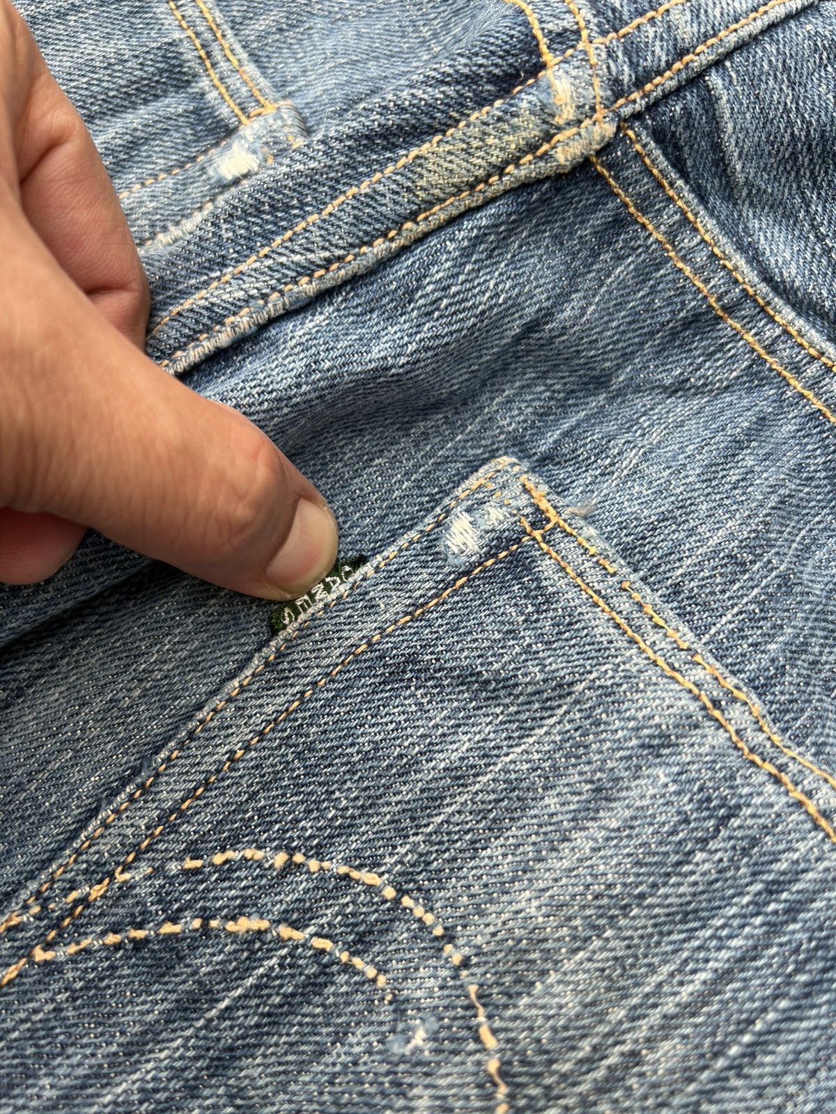 If Six Was Nine Vintage Sugar Canes Selvedge Honolulu Hawaii Distress Jean Size US 30 / EU 46 - 23 Thumbnail