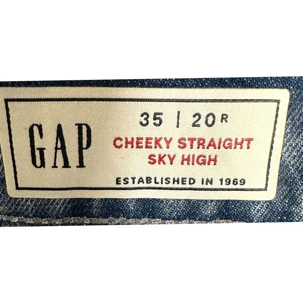 Gap Gap Jeans Womens 35X20 Regular Blue Distressed Cheeky Straight Sky High-Rise NEW Size 24" / US 00 / IT 34 - 6 Thumbnail