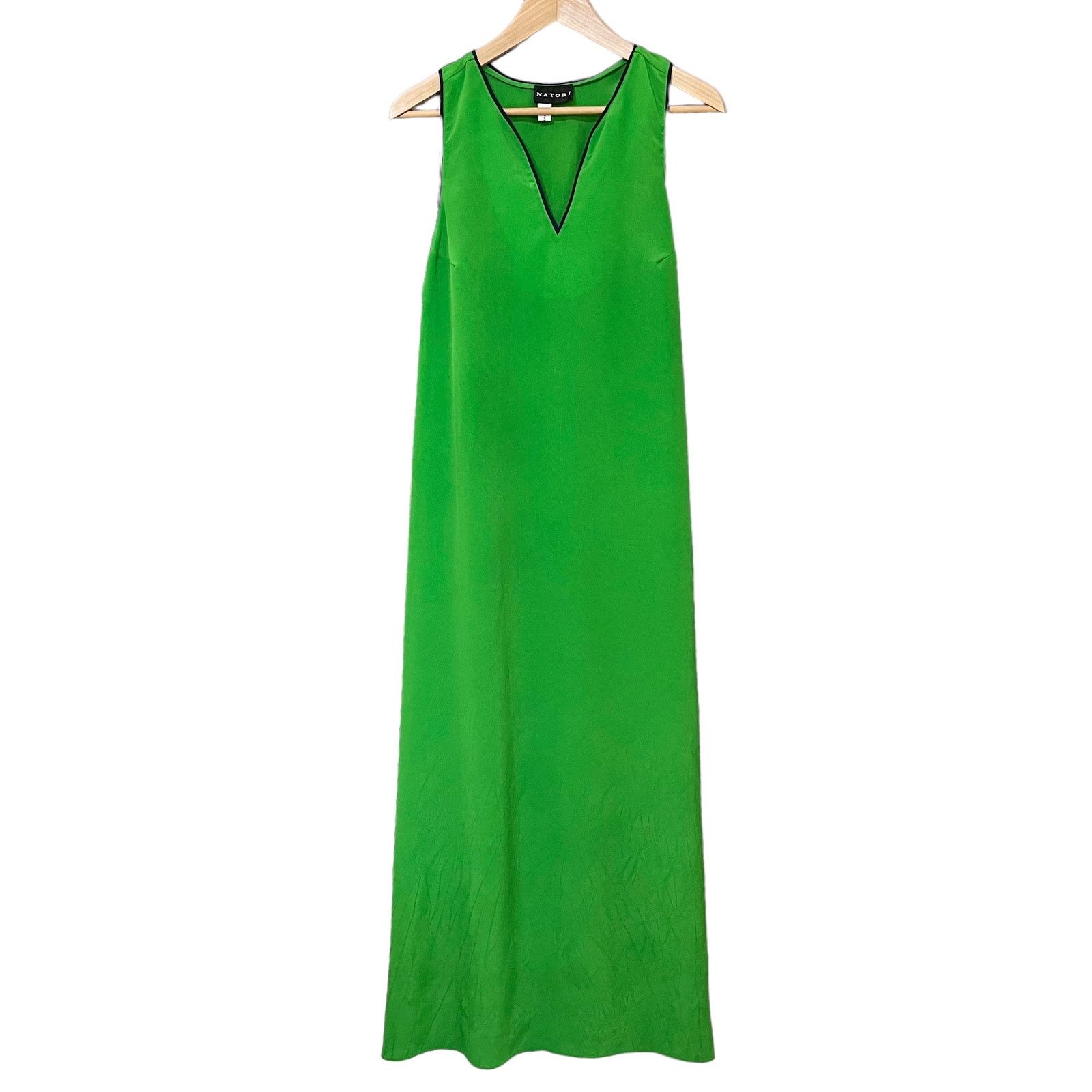 Saks Fifth Avenue × Vintage Natori Black Label Green Sleeveless V-Neck Kaftan Maxi Dress Size M / US 6-8 / IT 42-44 - 7 Thumbnail