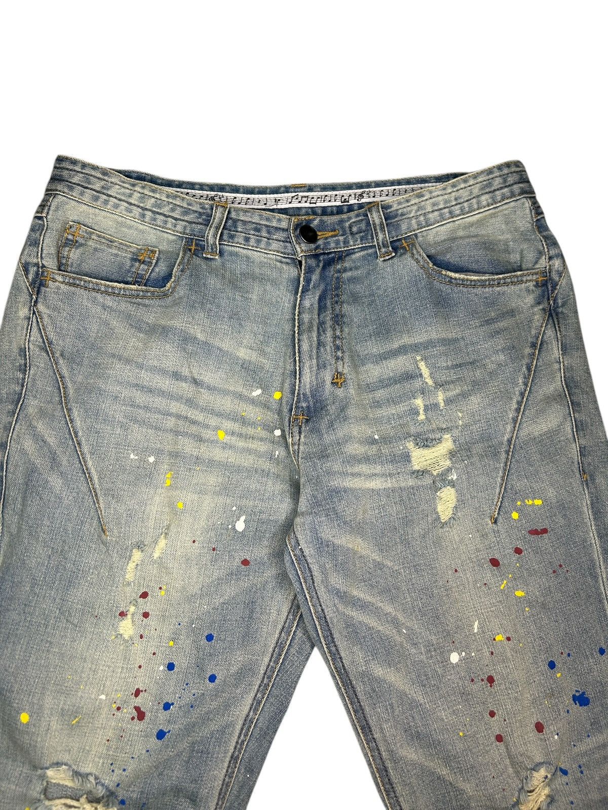 Number (N)ine Darted Paint Splatter Denim Size US 30 / EU 46 - 2 Thumbnail