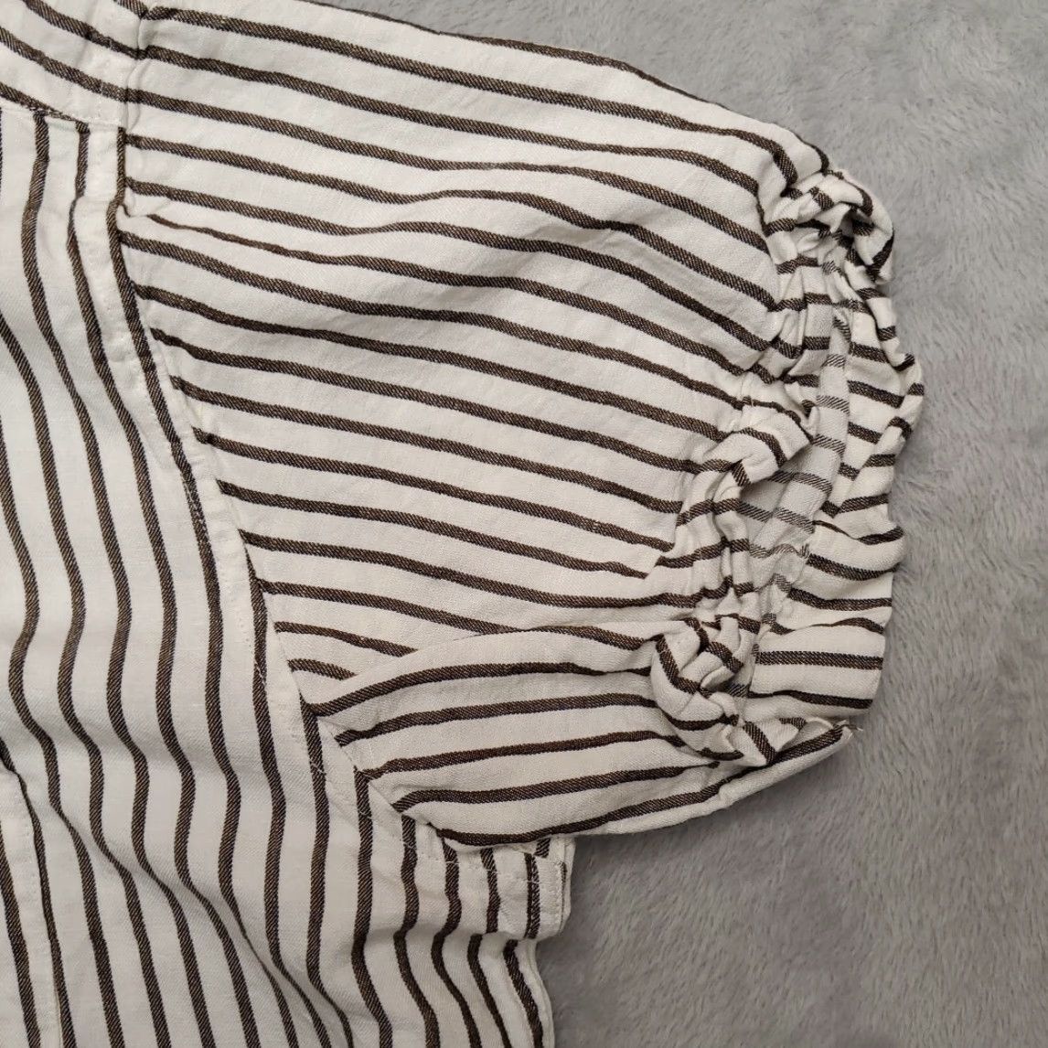 Vintage French Crown Shirt Mens XL Black White Vertical Striped Short Sleeve Button-Up Size US XL / EU 56 / 4 - 3 Thumbnail