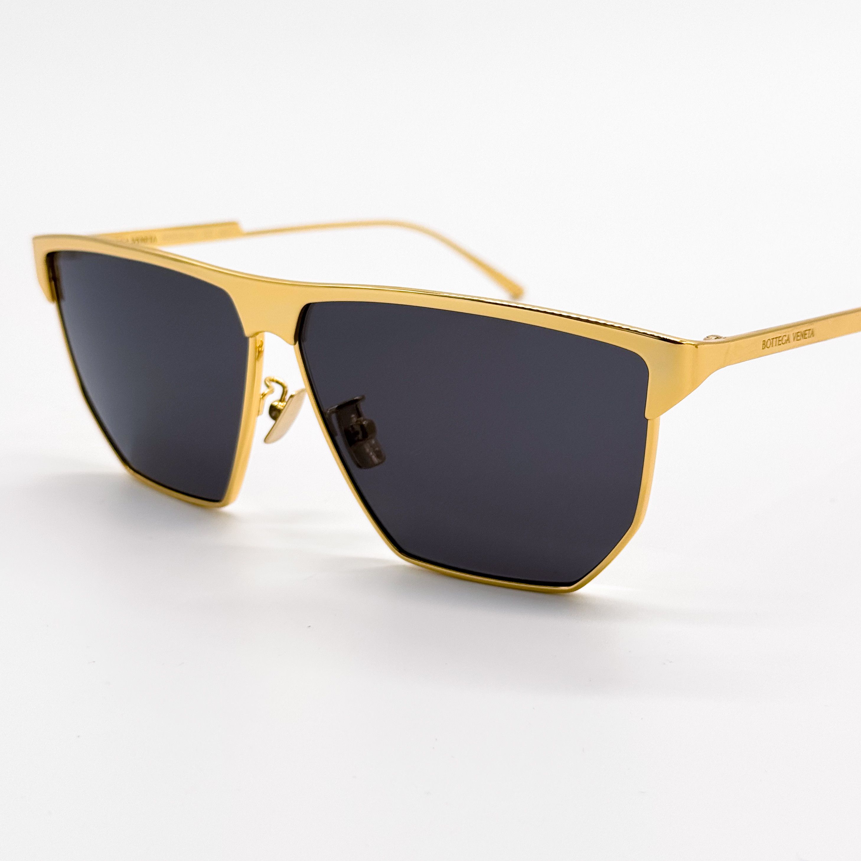 Bottega Veneta NEW BOTTEGA VENETA BV1069S 001 GOLD GREY UNISEX SUNGLASSES Size ONE SIZE - 7 Thumbnail