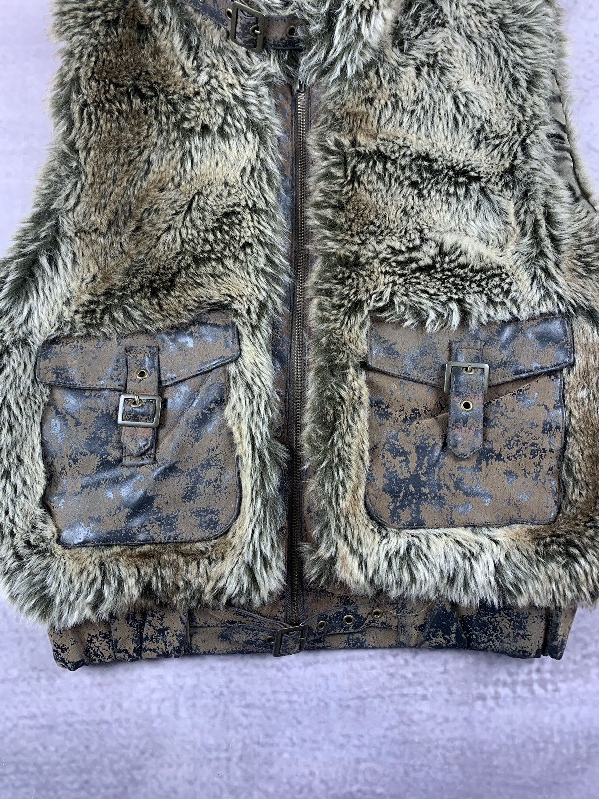 If Six Was Nine 💥Y2k Vintage Fluffy Fur Faux LGB IfSixWasNine Vest Jacket Size US L / EU 52-54 / 3 - 5 Thumbnail
