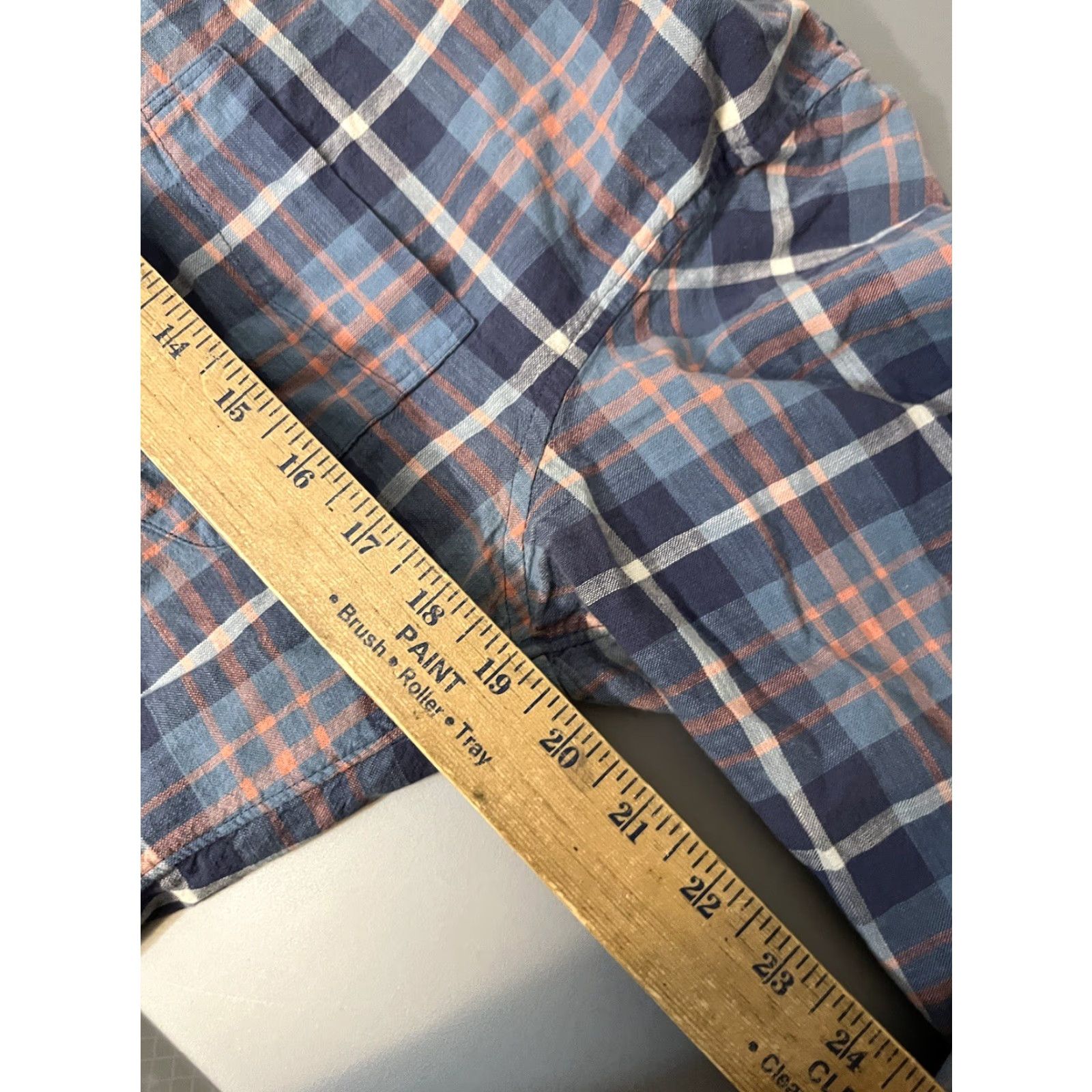 J.Crew J.CREW Men's Plaid Dress Shirt Blue Orange Long Sleeve Button-Down Cotton Medium Size 40R - 5 Thumbnail