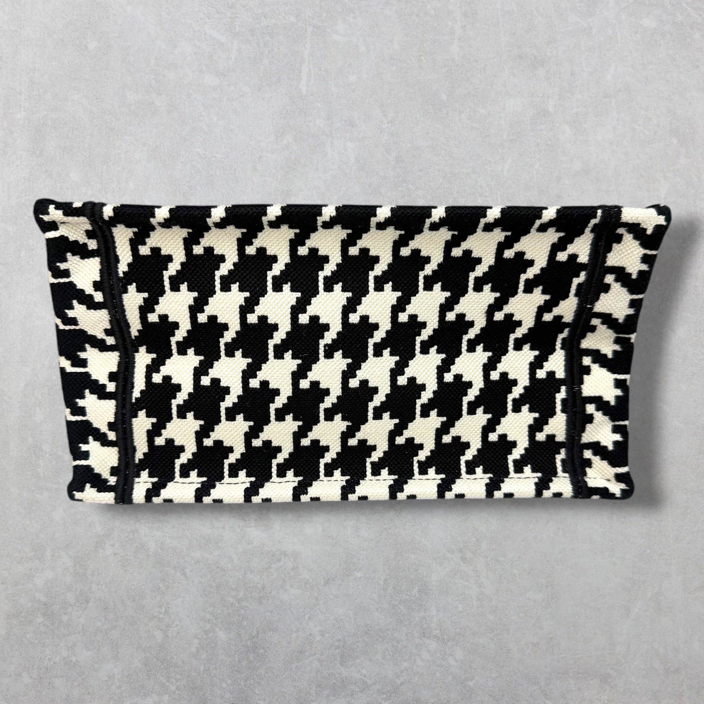 Dior Dior Canvas Houndstooth Book Tote Small Black/White Size ONE SIZE - 4 Thumbnail