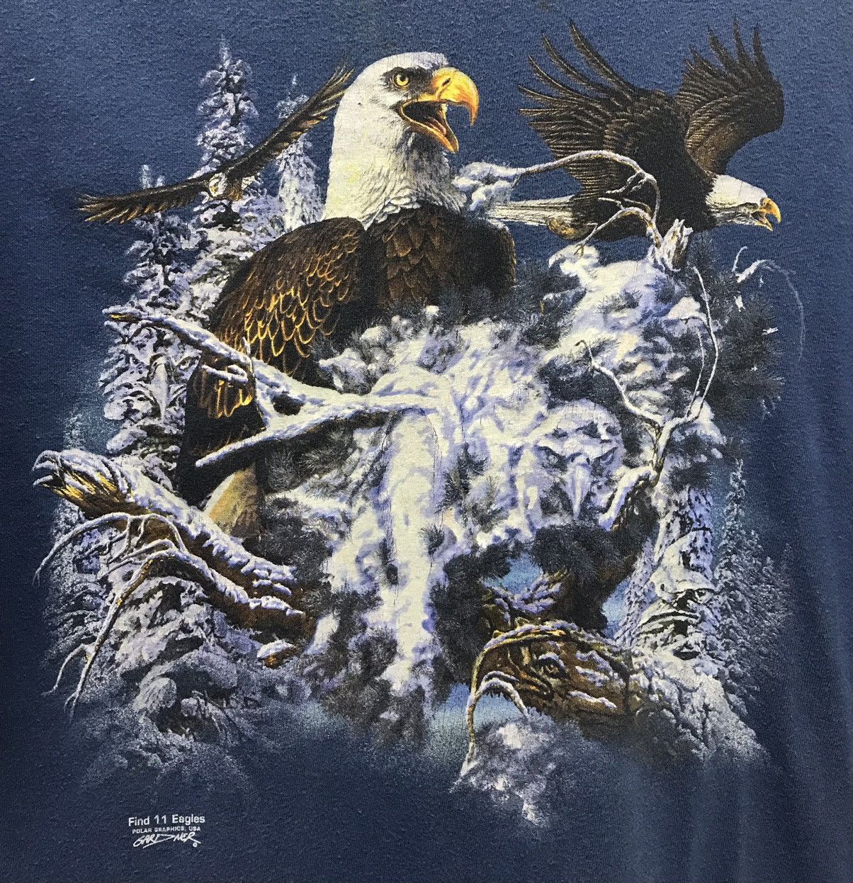 Hanes × Vintage Vintage Hanes Find 11 Eagles Polar Graphic Usa Shirt Size US L / EU 52-54 / 3 - 3 Thumbnail