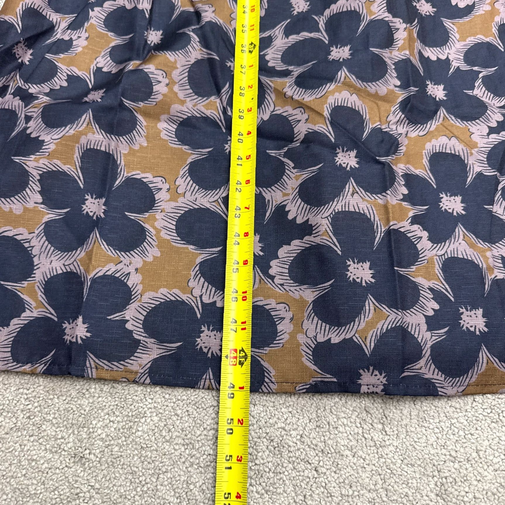 Vintage Unbranded Floral Maxi Dress Womens 2XL Blue Brown Short Sleeve Casual Boho NWOT Dress Length: Long Size 40" / US 18 - 7 Thumbnail
