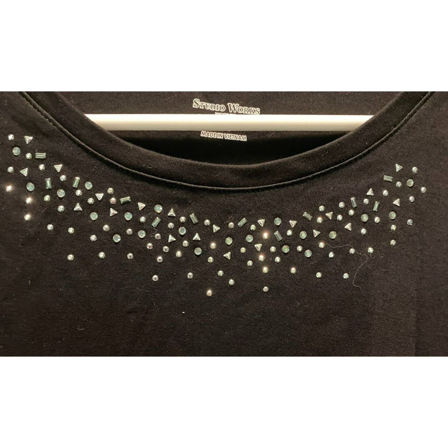 Other Studio Works Womens Plus Size 1X Black 3/4 Sleeve Top With E Size XL / US 12-14 / IT 48-50 - 4 Thumbnail