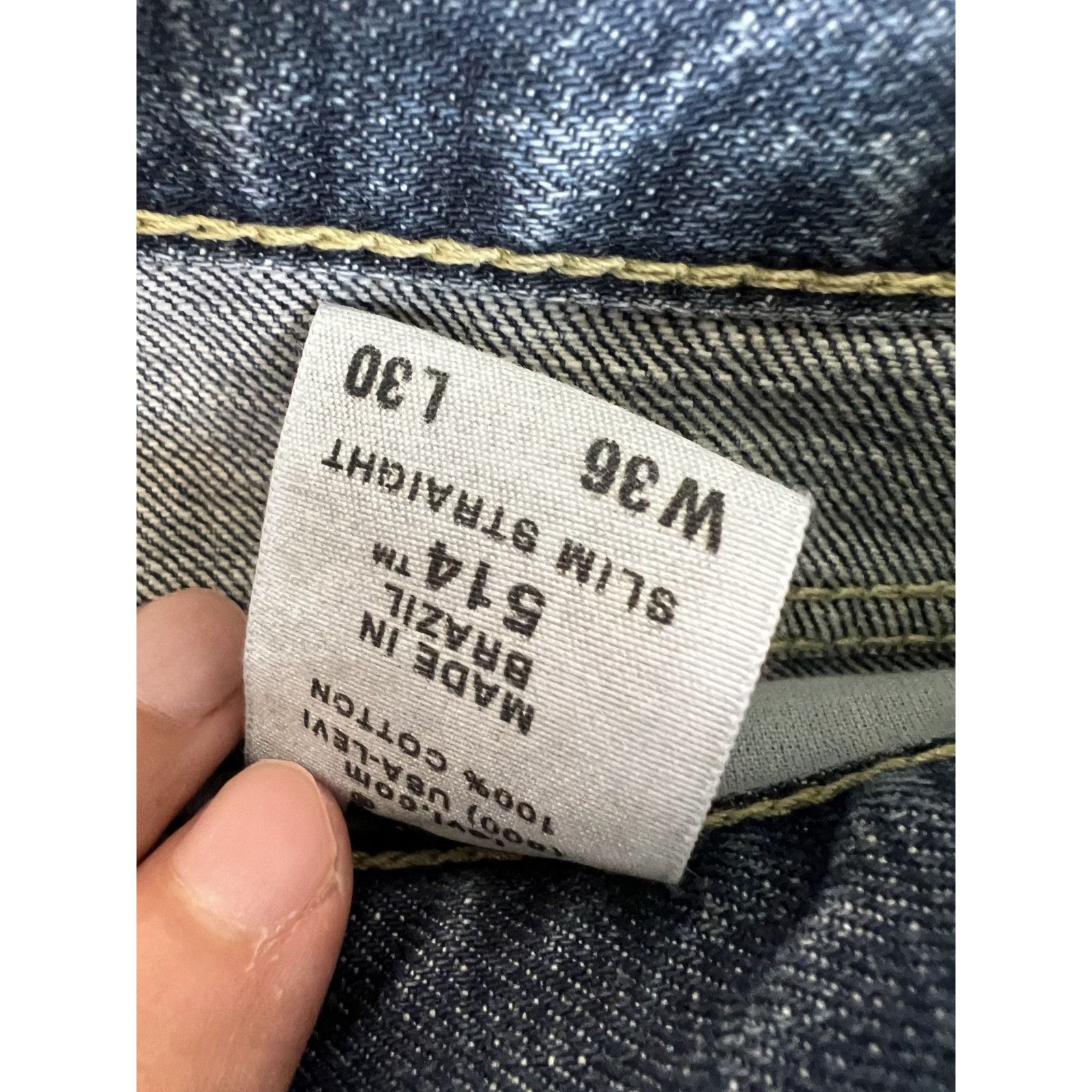 Levi's Levi's 514 Blue Denim Jeans Size 36x30 Slim Straight Dark Wa Size US 36 / EU 52 - 3 Thumbnail