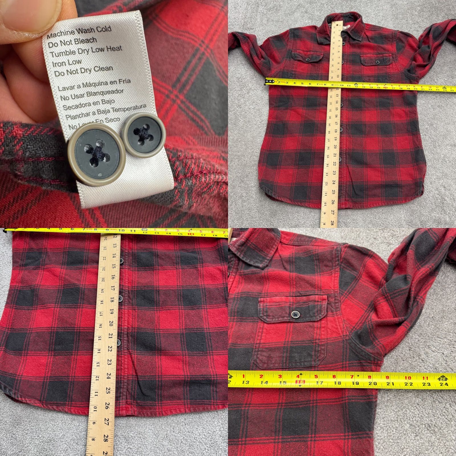 CO VINTAGE JACHS Shirt Mens M Red Plaid Heavyweight Flannel Button-Up Long Sleeve Pocketed 40 in Chest Mens Size US M / EU 48-50 / 2 - 8 Thumbnail