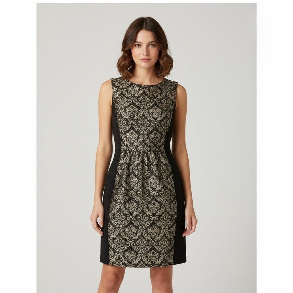 Loft Gold And Black Cocktail Dress Size 4 - aseduan.cl