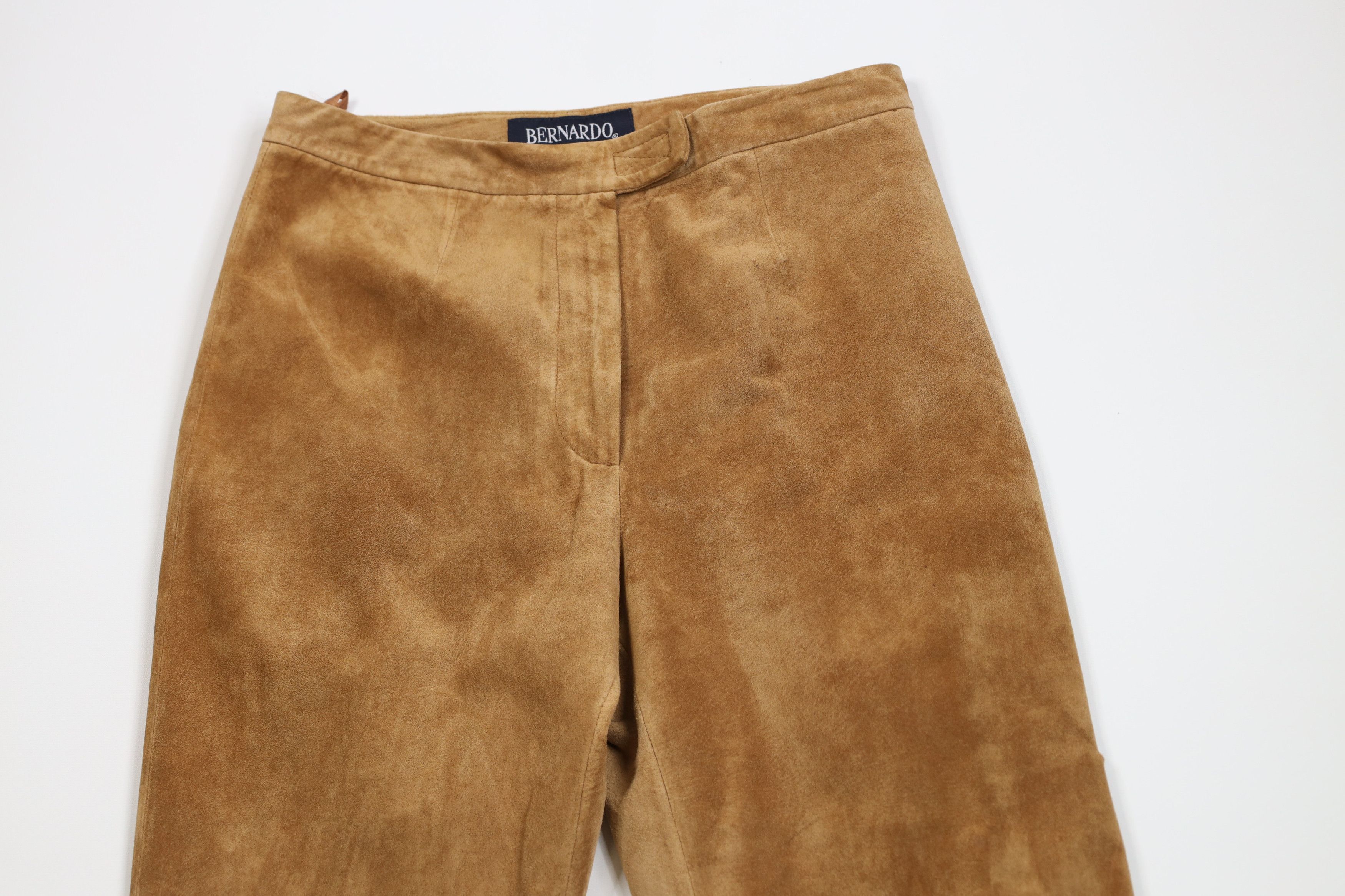 Vintage Vintage 90s Streetwear Leather Straight Leg Pants Brown Size 28" / US 6 / IT 42 - 2 Thumbnail