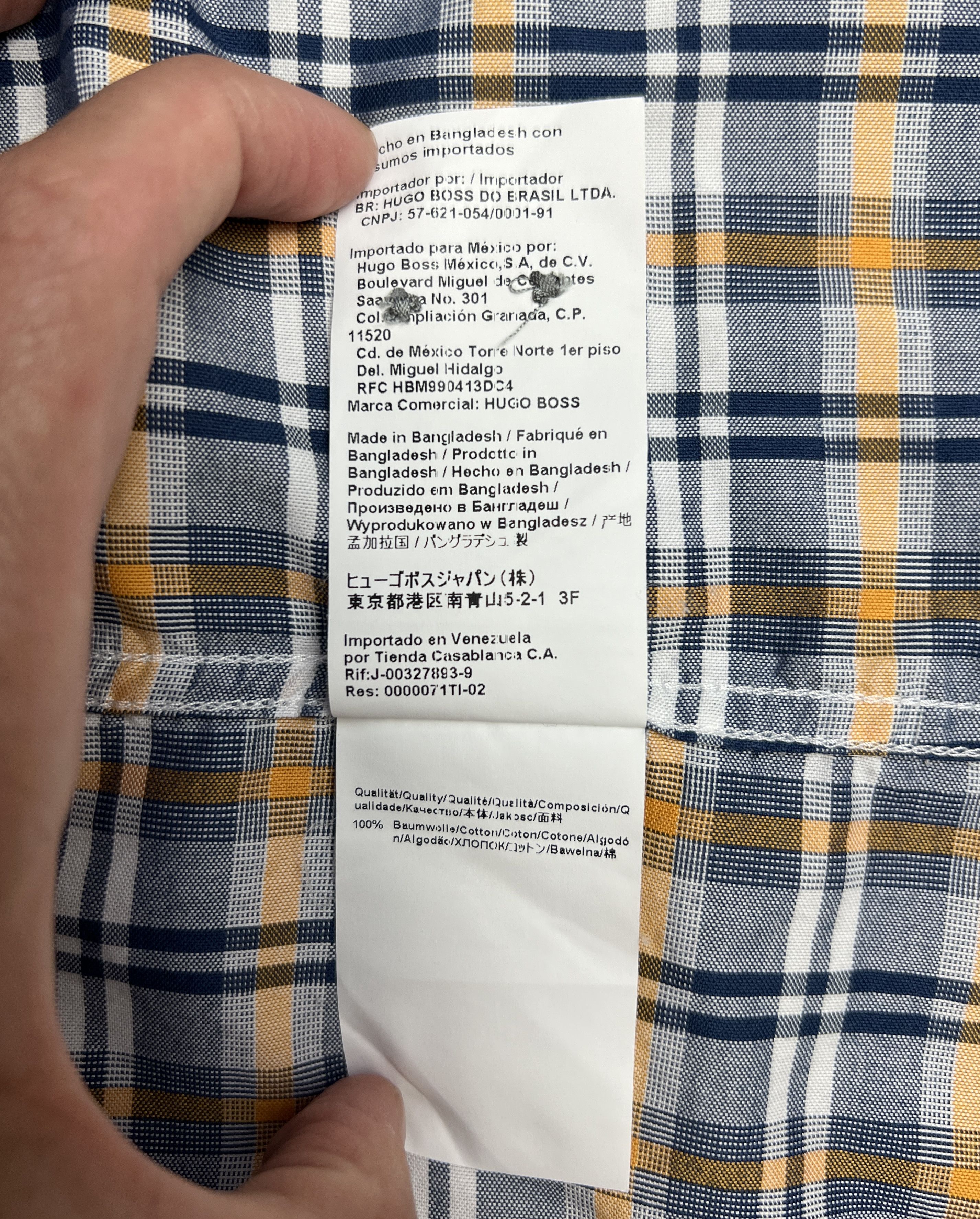 Hugo Boss Hugo Boss Regular Fit Checked Shirt – Blue/Orange – Size L Size US L / EU 52-54 / 3 - 22 Thumbnail