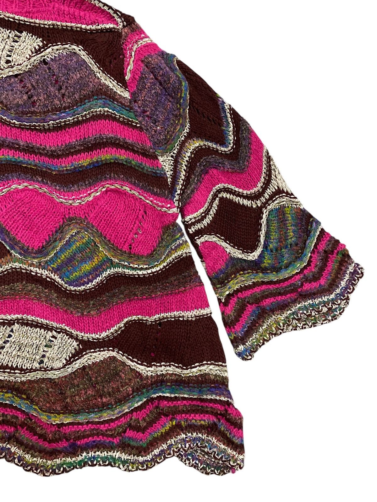 Japanese Brand Vintage Japanese Pink Wavy Knit Turtleneck Fairy Grunge Size US M / EU 48-50 / 2 - 9 Thumbnail