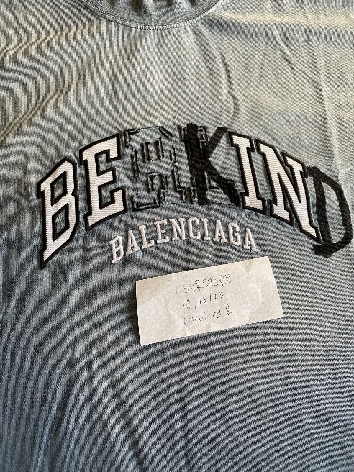 Balenciaga Balenciaga BE KIND Tee Blue Medium Size US M / EU 48-50 / 2 - 3 Thumbnail
