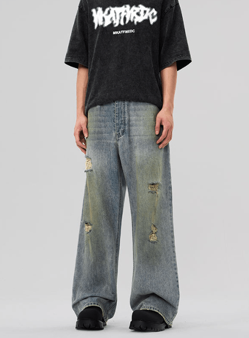 Japanese Brand × Jean High street washed distressed Dirtyfit jeans y2k Size US 32 / EU 48 - 1 Thumbnail