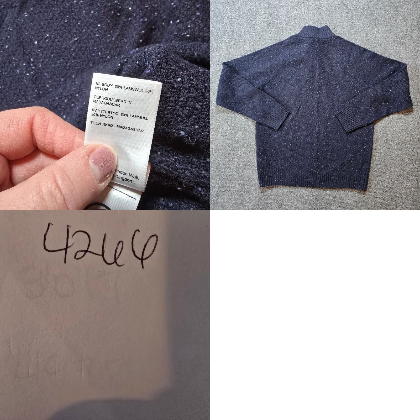 UNTUCKit UNTUCKit Sweater Men Size Medium Blue Speckle Lambs Wool High Neck Casual Career Shirt Size US M / EU 48-50 / 2 - 8 Thumbnail