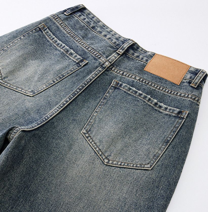 Japanese Brand Men's Retro Washed Wide-Leg Straight Oversized Jeans Size US 32 / EU 48 - 4 Thumbnail
