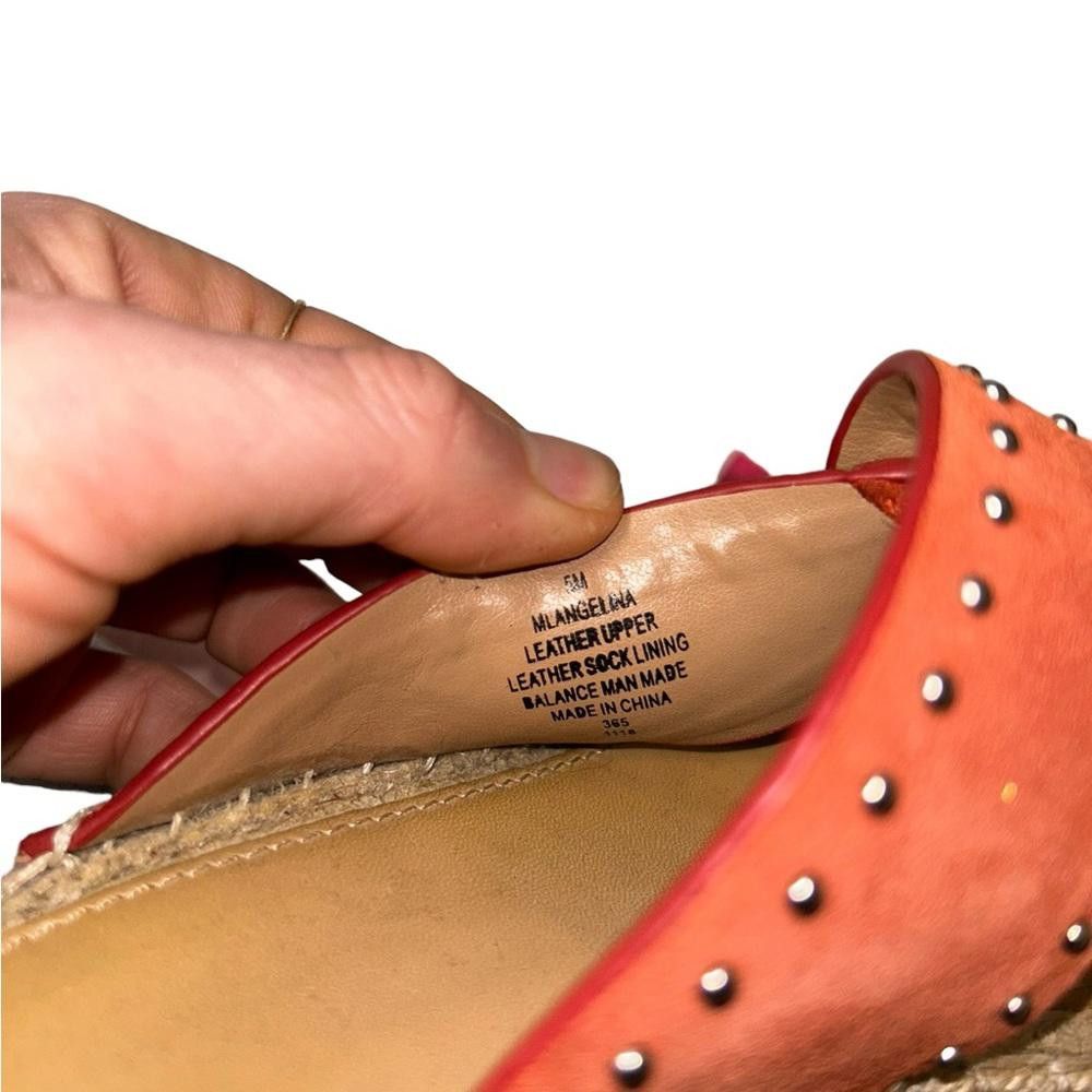 Designer Marc Fisher l Angeline’s Leather Studded Espadrille Wedges 5 Size US 5 / IT 35 - 9 Thumbnail