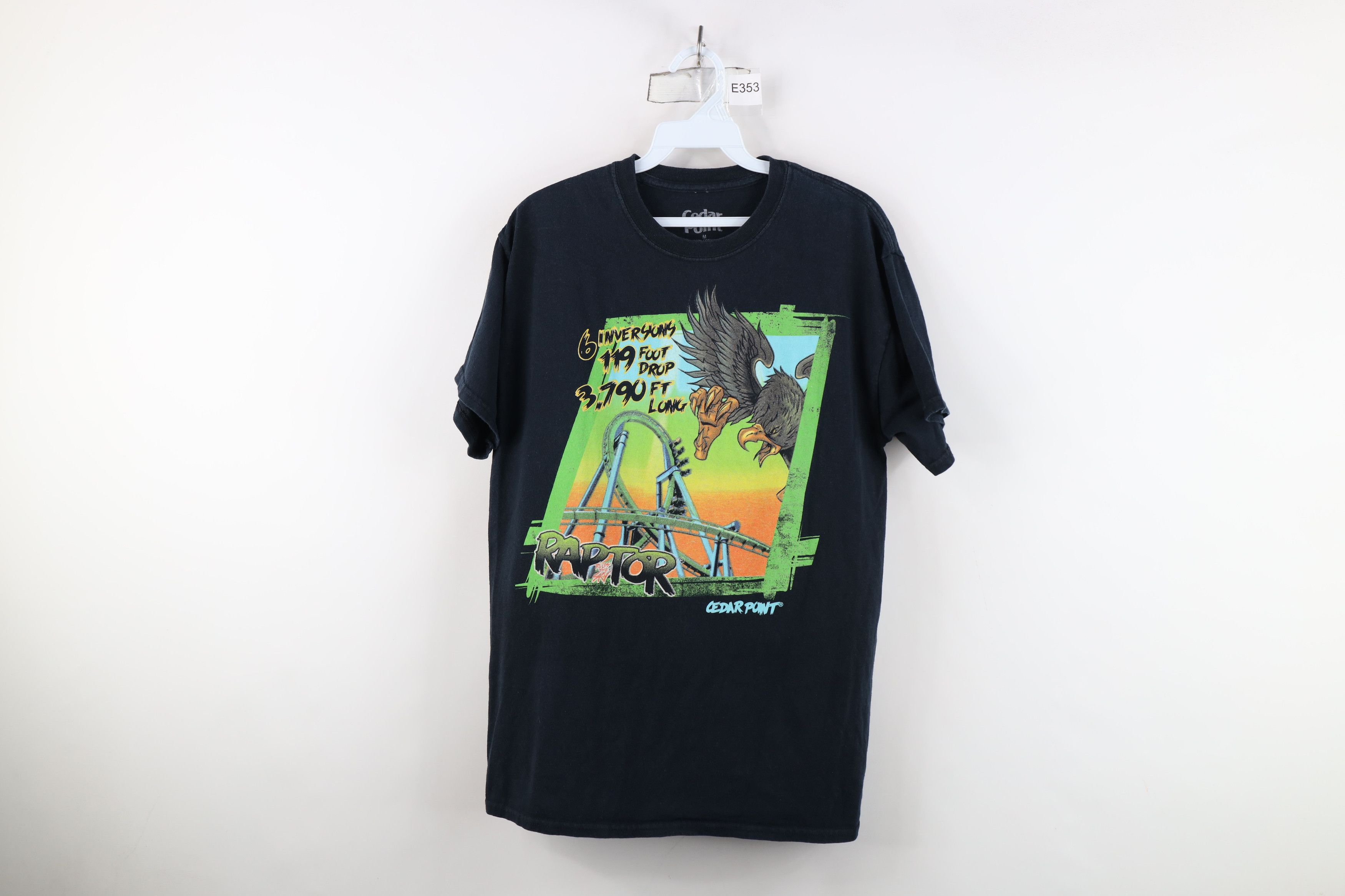 Vintage Y2K Cedar Point Amusement Park Raptor Roller Coaster T-Shirt Size US M / EU 48-50 / 2 - 1 Thumbnail