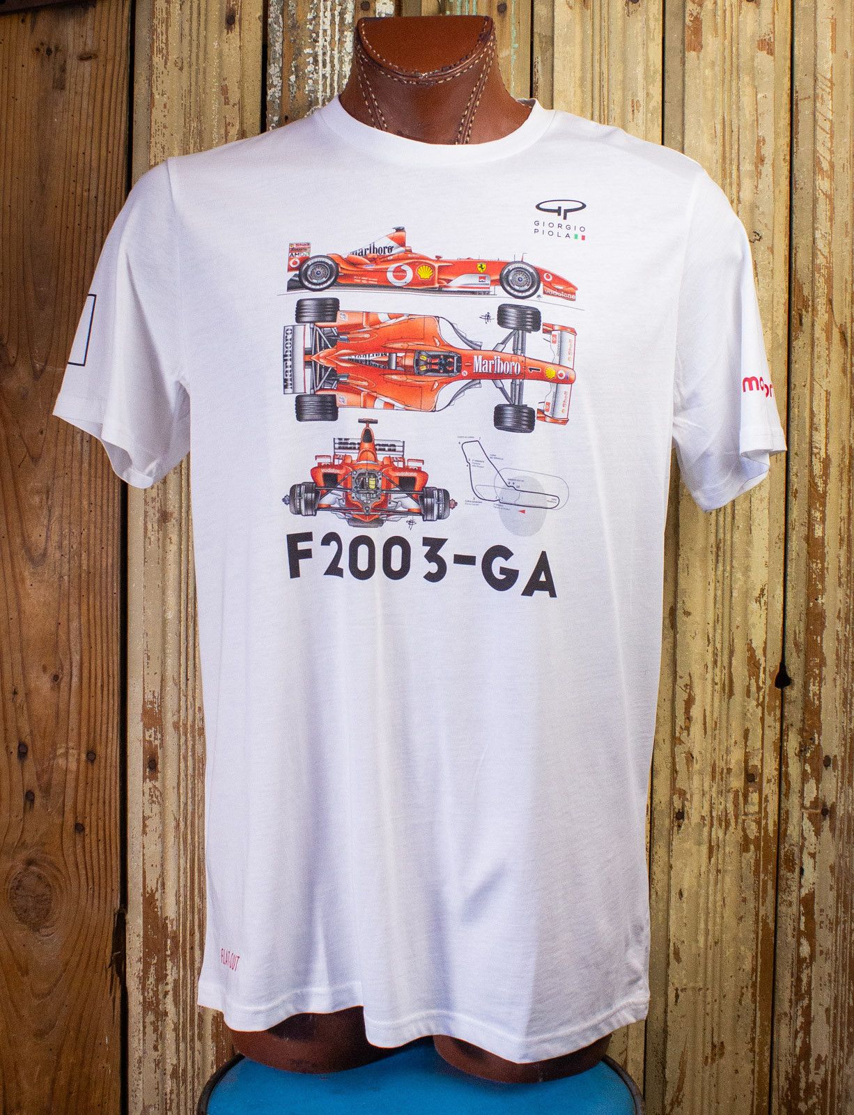 image of Vintage Giorgio Piola F1 Monza Graphic T Shirt 2003 in White, Men's (Size XL)