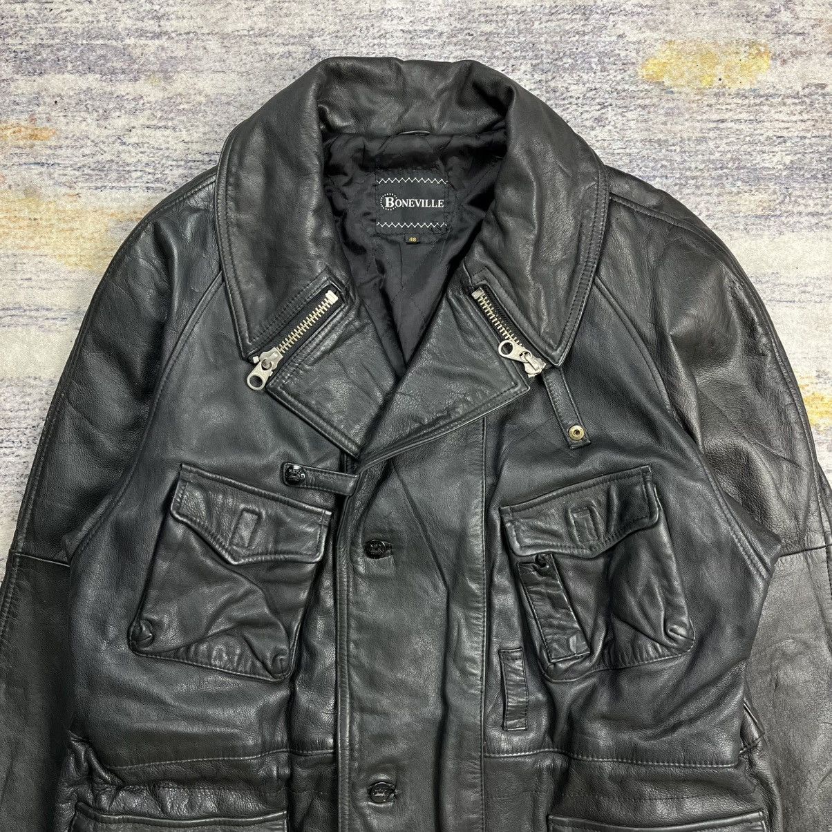 Boneville Vintage Boneville Navy Arctic multi pocket leather jacket Size US M / EU 48-50 / 2 - 7 Thumbnail