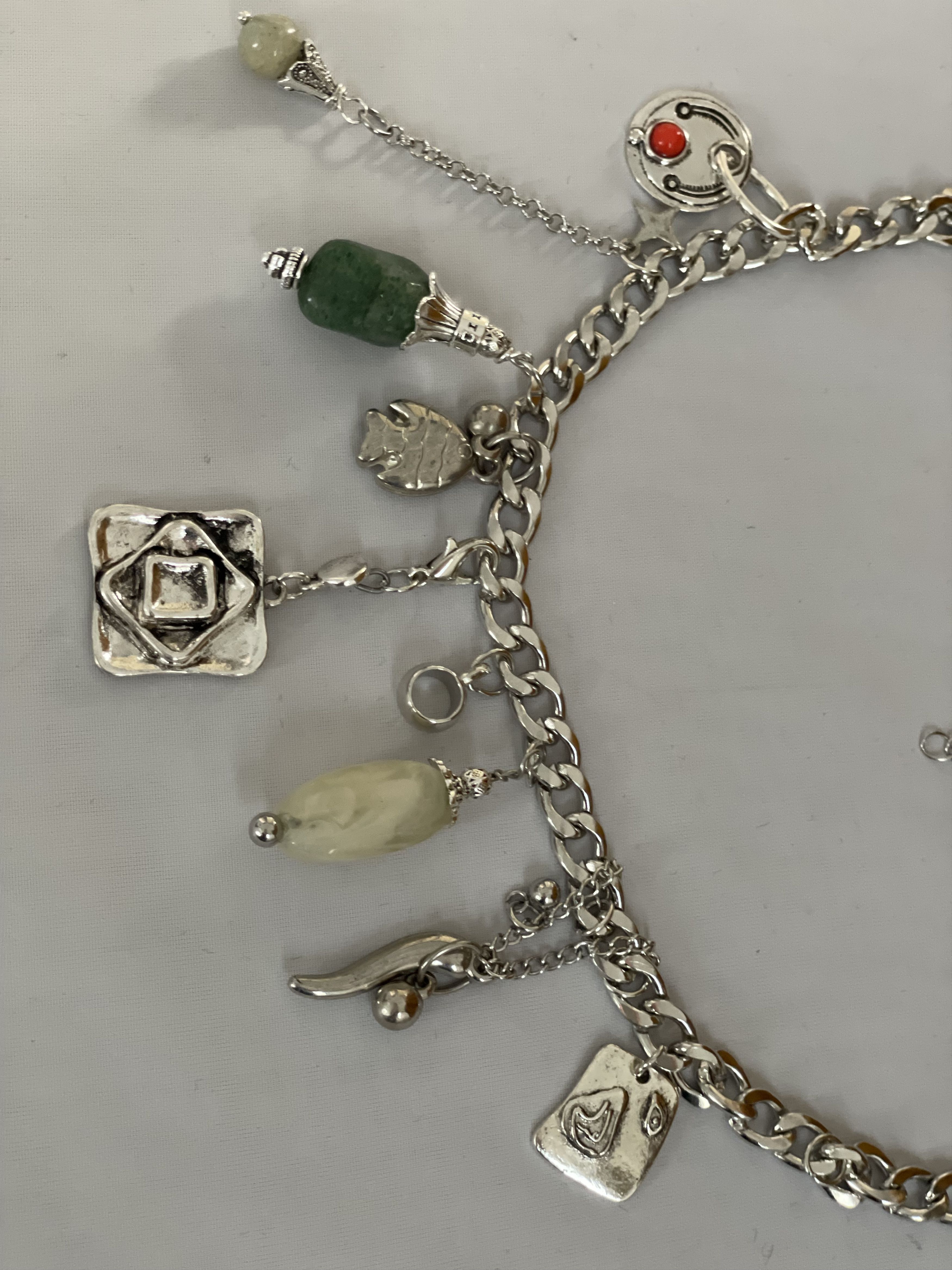 Other Necklace with 9 charms choker with natural stone Size ONE SIZE - 6 Thumbnail