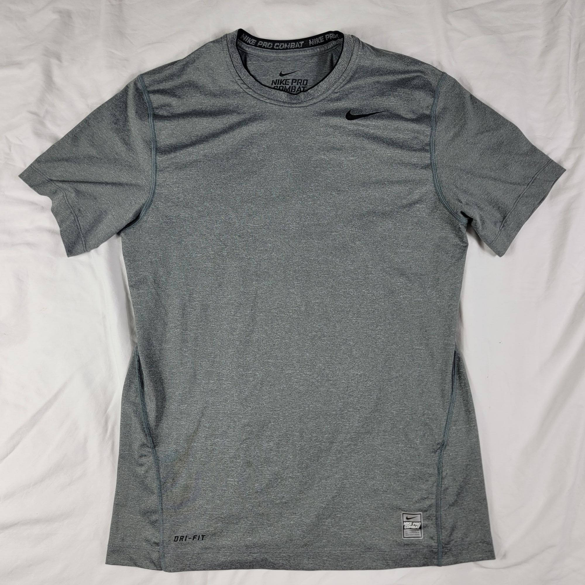 Nike Nike Pro Combat Dri Fit Mens Medium Fitted T Shirt Gray Shor Size US M / EU 48-50 / 2 - 1 Thumbnail