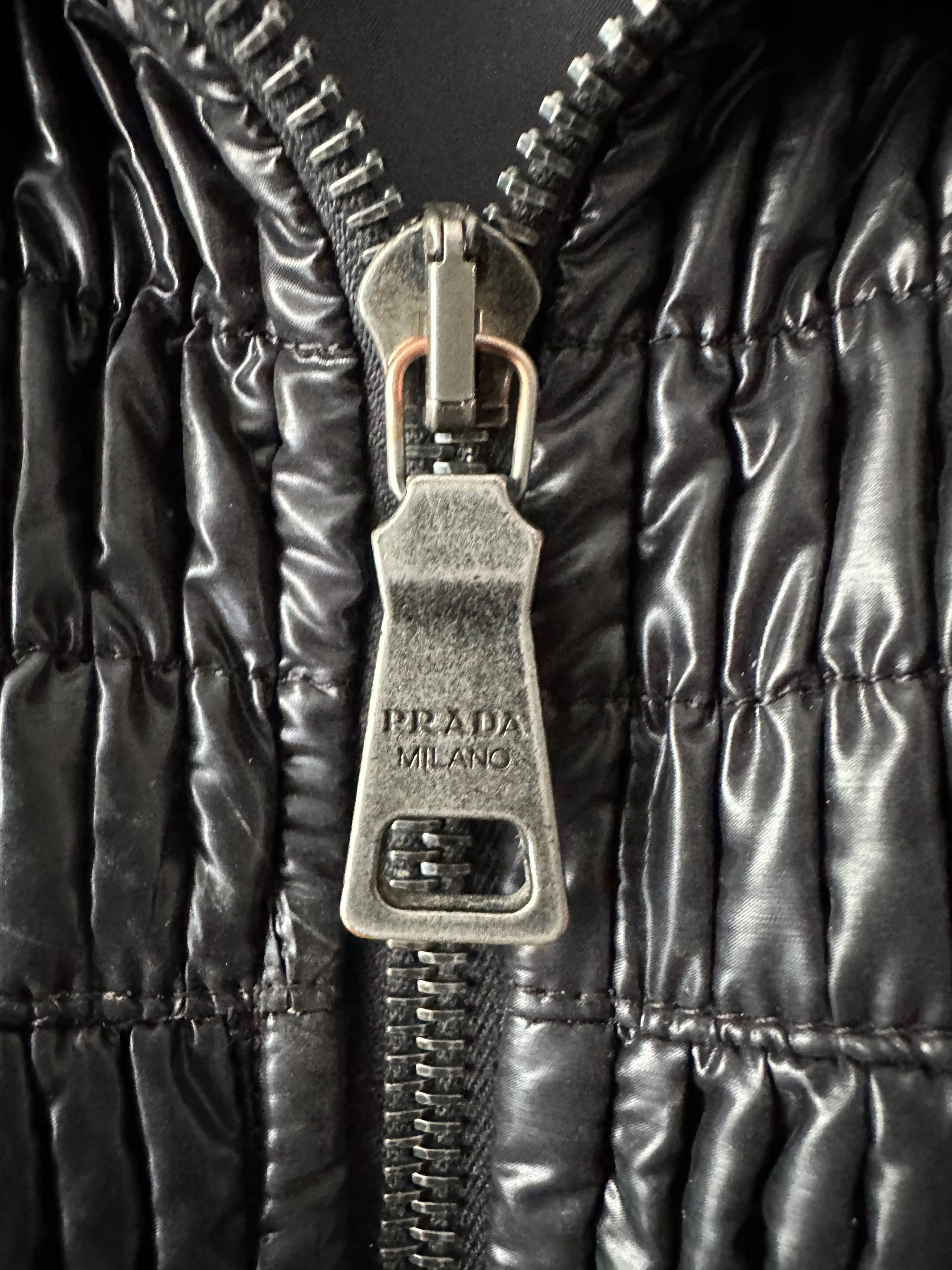 Prada PRADA black texture red tab padded ribbed nylon linea rossa Size US M / EU 48-50 / 2 - 5 Thumbnail