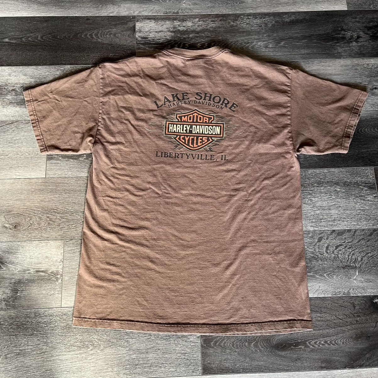 Harley Davidson Vintage 2000s Harley Davidson Tribal Lake Shore Graphic Tee Size US XL / EU 56 / 4 - 2 Thumbnail