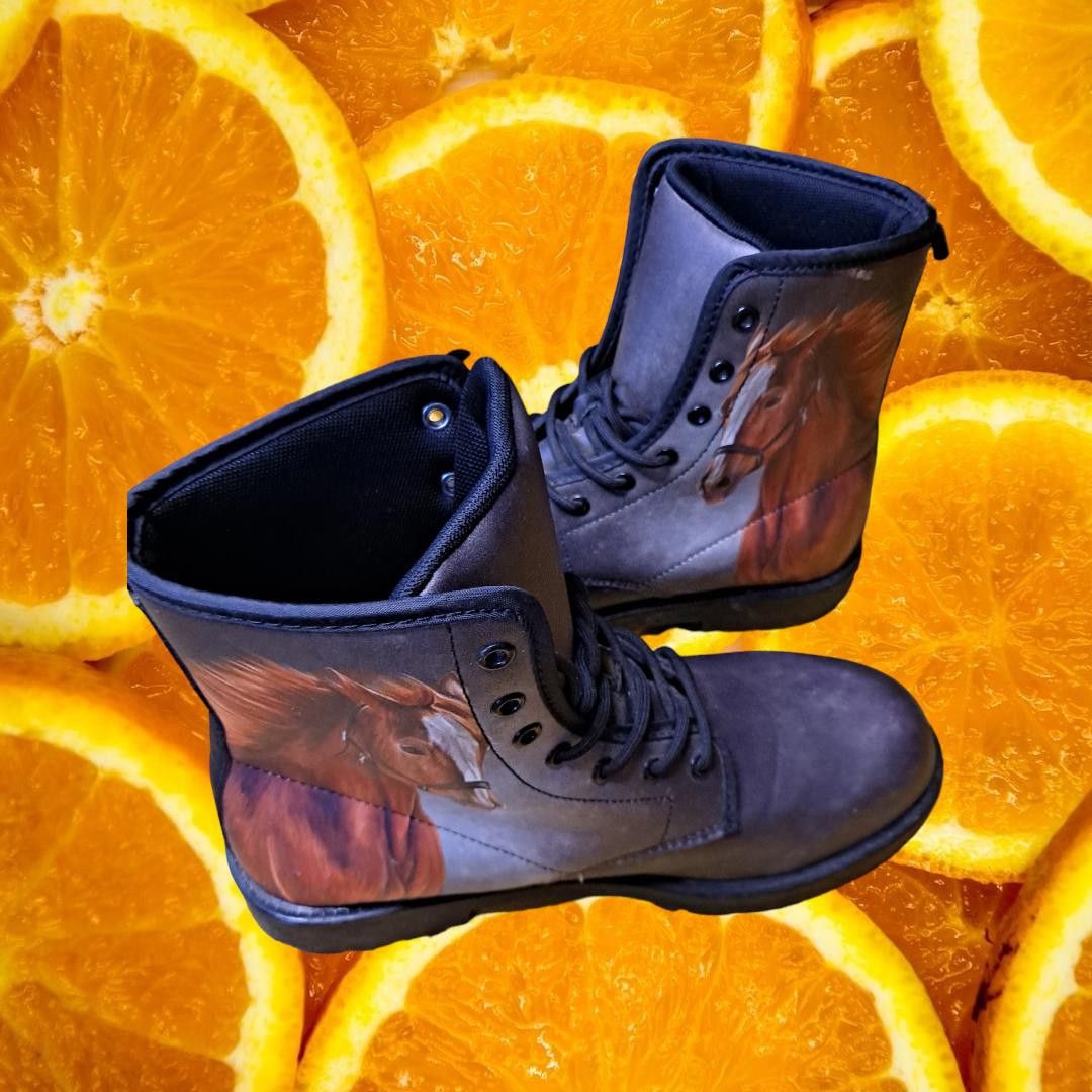 Other Custom Made Boots Gray with Brown Horse Images Size ONE SIZE - 2 Thumbnail