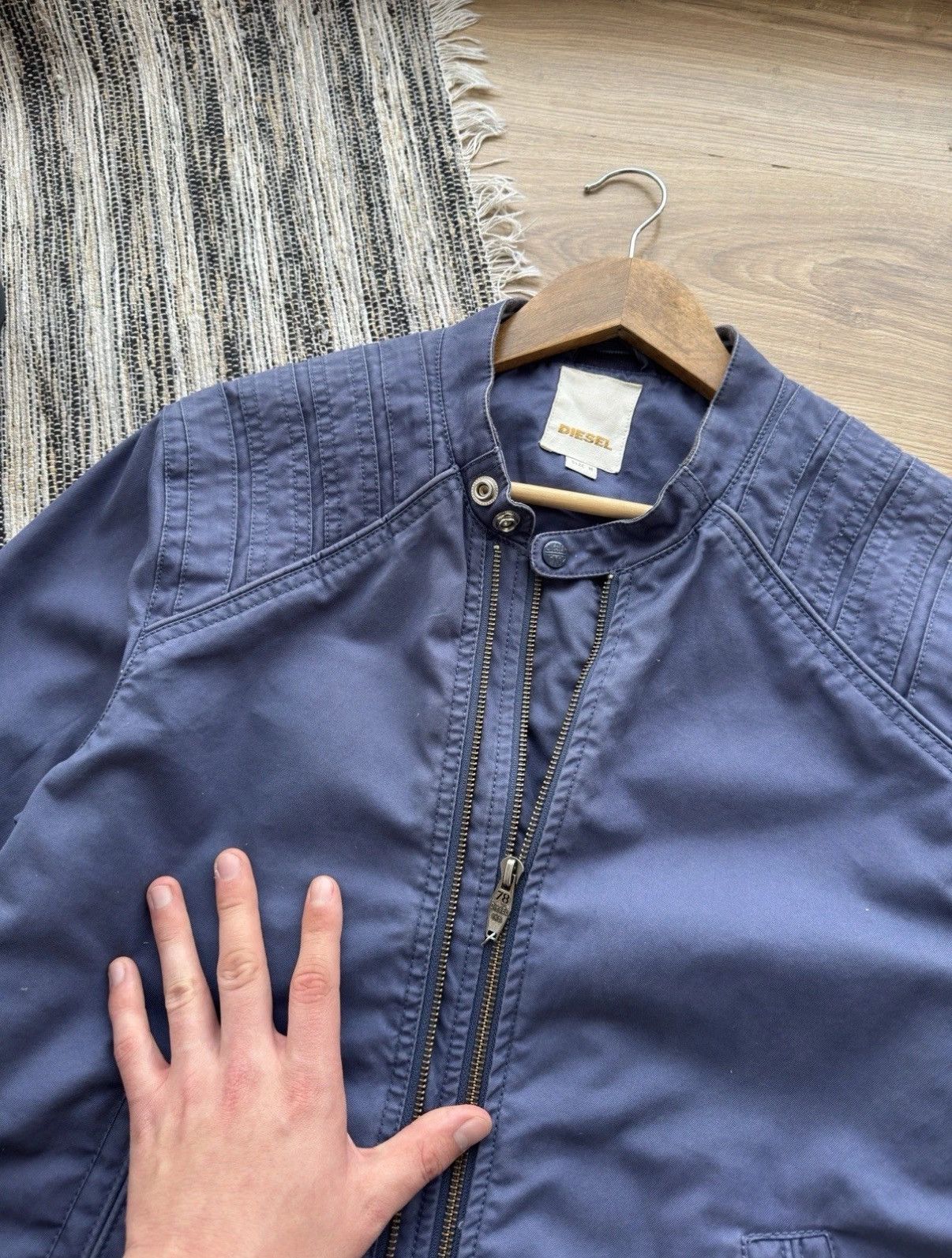 Diesel DIESEL VINTAGE BIKER STYLE Y2K RETRO 90s BLUE COTTON JACKET Size US M / EU 48-50 / 2 - 10 Thumbnail
